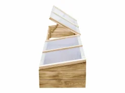 Helloshop26 Invernadero de madera de pino impregnada para plantas flores y verduras 200 x 50 x 35 cm color marrón 02_0044654 Marru00f3n