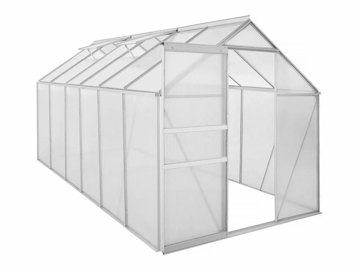 Habitat et jardin Invernadero de policarbonato "Basilic" - 7,03 m² - Gris Transparente Hot