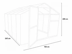 Soana Invernadero De Jardín|Invernadero para jardín de aluminio y policarbonato con puerta y ventana 183x245x205cm Laelia