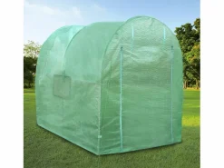 Monstershop Invernadero Politúnel con Estantería Galvanizada Puertas de Cultivo Cubierta de PE Jardinería Carpa de Jardín Planta de Flores 19mm de Diámetro | 2 x 2.5m Verde Discount