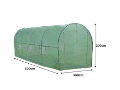 Monstershop Invernadero De Jardín|Invernadero Politúnel con Puertas Ventanas Galvanizadas Cubierta de PE Jardinería Marco Metálico Carpa de Jardín Vegetal Planta de Flores 25mm de diámetro | 6 x3m