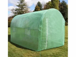 Monstershop Invernadero Politúnel con Estantería Galvanizada Puertas de Cultivo Cubierta de PE Almacenamiento al Aire Libre Planta de flores de 25mm de Diámetro | 3 x 2m Verde