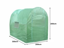 Monstershop Invernadero De Jardín|Invernadero Politúnel con Puertas Ventanas Galvanizadas Jardinería Marco Metálico Carpa de Jardín Vegetal Planta de Flores 19mm de diámetro | 2 x 2.5m