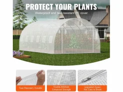 Invernadero De Jardín|Invernadero Tipo Túnel SucceBuy 5,8 x 2,8 x 2,0 m, Estructura Galvanizada, Revestimiento de PE,