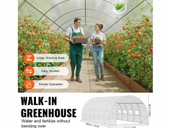 Invernadero De Jardín|Invernadero Tipo Túnel SucceBuy 5,8 x 2,8 x 2,0 m, Estructura Galvanizada, Revestimiento de PE,