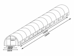 Invernadero tunel con estructura de acero 36 m² - L300 x l1200 x Alt. 200 cm - - IPOMEA^EXPERTLAND Online