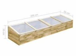 Invernaderos juego de 2 madera de pino impregnada 200 x 50 x 35 cm verde 02_0044667^Helloshop26 Online