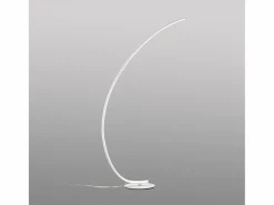 Iole Lámpara de pie LED regulable 30W luz cálida 3000K - Lámpara de pie en color satinado, diseño moderno en aluminio, IP20 Blanco Outlet