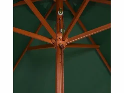 Isabel María Sombrilla con palo de madera verde 200x300 cm^Garden Furniture Clearance