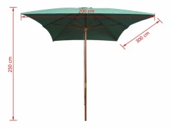 Isabel María Sombrilla con palo de madera verde 200x300 cm^Garden Furniture Clearance