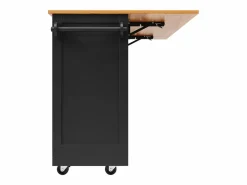 Merax Isla central con ruedas - 140 x 40 x 93,5 cm - con encimera + 2 puertas + 2 cajones - MDF - Negro Discount