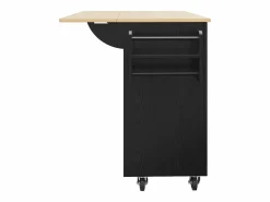 ModernLuxe Isla Cocina|Isla central de cocina - carrito con ruedas y plancha retráctil - 2 cajones y 2 puertas -