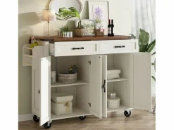 Isla central de cocina - con tablero retráctil - 4 puertas y 2 cajones -^ModernLuxe