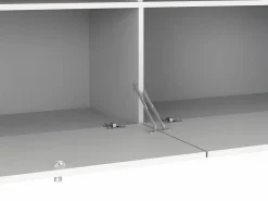 Vente-unique Isla central de cocina con 2 puertas y 2 huecos - Blanco y roble - TEKYNA Color natural claro / Blanco Outlet