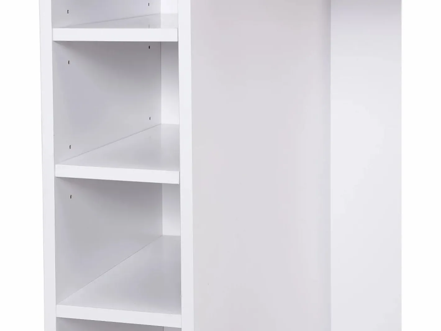 Vente-unique Isla central de cocina con 6 cajones y 4 estantes de MDF - Natural y Blanco - POMARELA Color natural claro / Blanco Sale