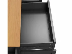 Isla central de cocina con 5 cajones 3 nichos y 1 puerta, con patas fijas y ruedas, 134x46x92cm -^DripeX Clearance