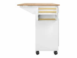 Merax Isla Cocina|Isla de cocina - 110 x 45-75 x 92 cm - carrito de servicio extraíble - con 5 cajones + 2 puertas - MDF -