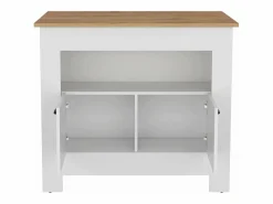 TuHome Isla de cocina Arlet en melamina con 2 puertas y 3 estantes , Blanco / Macadamia , 89.9 cm X 103 cm X 70 cm Multicolor Online