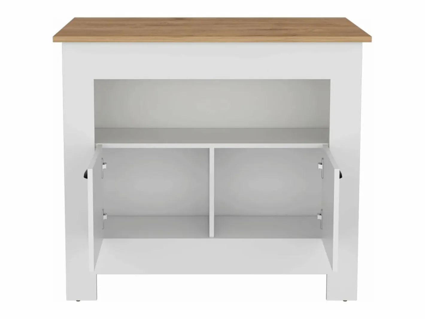 TuHome Isla de cocina Arlet en melamina con 2 puertas y 3 estantes , Blanco / Macadamia , 89.9 cm X 103 cm X 70 cm Multicolor Online