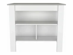 Isla de cocina Cala con tres estantes y cuatro patas , 89.91 cm X 102.87 cm X 69.85 cm , Blanco / Ibiza^TuHome