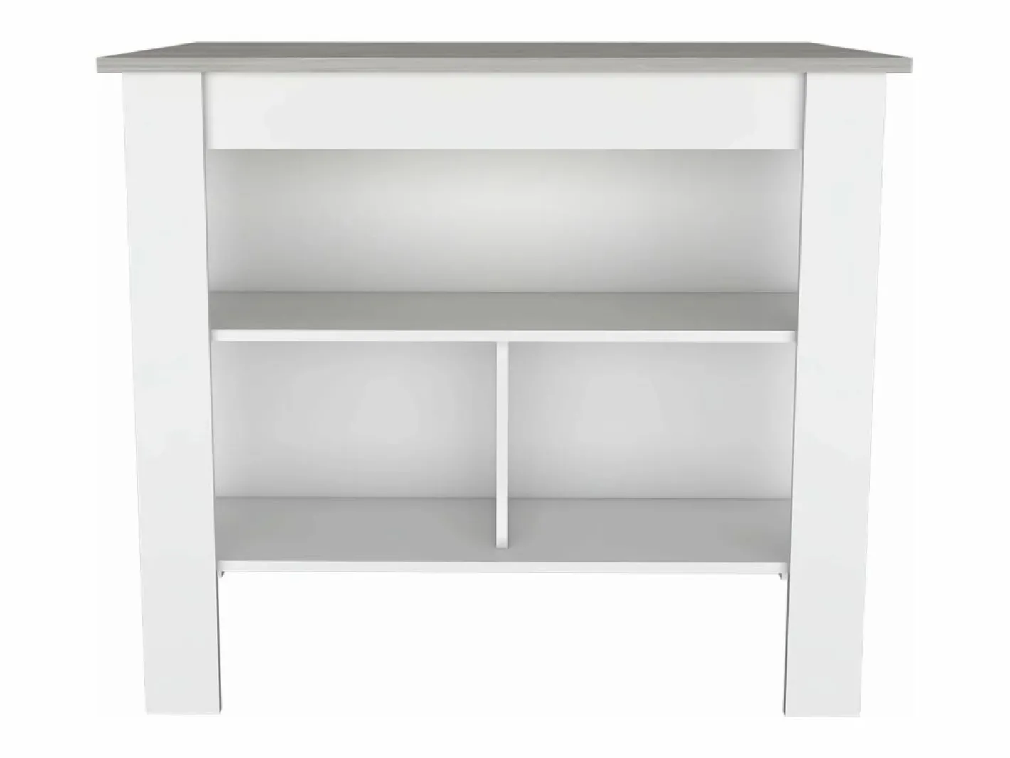 Isla de cocina Cala con tres estantes y cuatro patas , 89.91 cm X 102.87 cm X 69.85 cm , Blanco / Ibiza^TuHome
