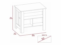 Isla de cocina Cala, tres estantes y cuatro patas , 89.99 cm X 102.99 cm X 69.97 cm , Multicolor^TuHome Hot