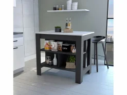 Isla de cocina Cala, tres estantes y cuatro patas , 89.99 cm X 102.99 cm X 69.97 cm , Multicolor^TuHome Hot