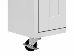Isla de cocina central - con 4 puertas y 2 cajones - tablero extensible - con ruedas - 180,5×45×92,2 cm - Blanco + Marrón^ModernLuxe New