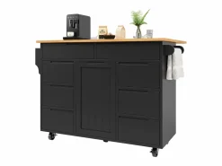Isla de cocina con 8 cajones - Carro con ruedas y tapa abatible -^Hauss Spole Sale