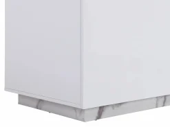 Vente-unique Isla Cocina|Isla de cocina con 2 puertas y 1 estante de MDF - Efecto mármol - CORELINA