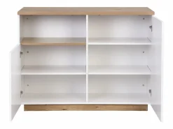 Isla de cocina con 2 puertas y 1 estante de MDF - Natural y blanco CORELINA^Vente-unique Hot