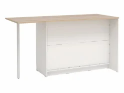 Vente-unique Isla de cocina con 2 puertas, 1 cajón y 2 huecos - Blanco y natural - TUNORI Color natural claro / Blanco New