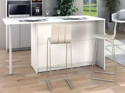 Vente-unique Isla Cocina|Isla de cocina con 2 puertas, 1 cajón y 2 estantes - - TUNORI