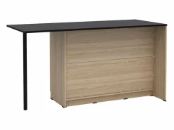 Vente-unique Isla de cocina con 2 puertas, 1 cajón y 2 estantes - Natural y negro - TUNORI Negro / Color natural claro Best