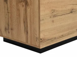 Vente-unique Isla Cocina|Isla de cocina con 2 puertas y 1 estante de MDF - Natural y negro - CORELINA
