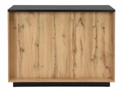 Vente-unique Isla Cocina|Isla de cocina con 2 puertas y 1 estante de MDF - Natural y negro - CORELINA