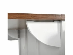 Isla de cocina con encimera abatible - Carrito de cocina con 2 puertas correderas y 3 cajones - toallero y portavasos - Blanco