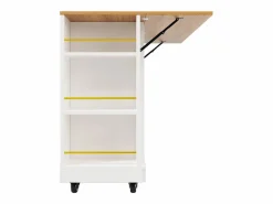 Merax Isla de cocina con ruedas - 120 x 65 x 90 cm - Carrito con módulos extensibles - 2 puertas + 2 cajones - MDF - Blanco Hot