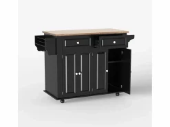 AHD Cocina Completa|Isla de cocina con ruedas, 2 cajones, 4 puertas y especiero Turchese -