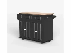 AHD Cocina Completa|Isla de cocina con ruedas, 2 cajones, 4 puertas y especiero Turchese -