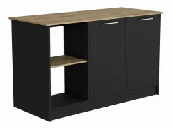 TuHome Isla Cocina|Isla de cocina Enebro en melamina con 2 puertas y 6 estantes , , 90 cm X 150 cm X 64 cm