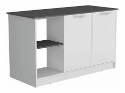 Isla de cocina Juniper en melamina con 2 puertas y 6 estantes , multicolor , 90 cm X 150 cm X 64 cm^TuHome Clearance