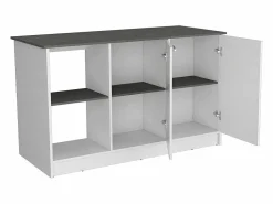 Isla de cocina Juniper en melamina con 2 puertas y 6 estantes , multicolor , 90 cm X 150 cm X 64 cm^TuHome Clearance