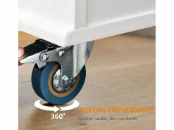Isla de cocina Kalos extensible con ruedas 92,5x128,8x75,5 cm^Homcom Outlet