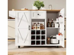 Isla de cocina moderna, mueble aparador con veta de madera, 137,5×39,5×95,6 cm, MDF,^Merax Online