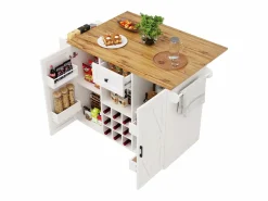 Isla de cocina moderna, mueble aparador con veta de madera, 137,5×39,5×95,6 cm, MDF,^Merax Online