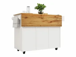 Isla de cocina moderna, mueble aparador con veta de madera, 137,5×39,5×95,6 cm, MDF,^Merax Online