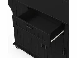 Isla de cocina móvil - encimera extensible - con toallero - con 1 cajón y 4 puertas - MDF -^ModernLuxe Online