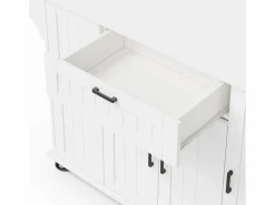 Isla de cocina móvil - encimera extensible - con toallero - con 1 cajón y 4 puertas - MDF -^ModernLuxe Clearance
