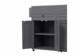 Isla Cocina|Isla de cocina móvil - Carrito de cocina con 4 puertas y 2 cajones - Superficie extensible y especiero